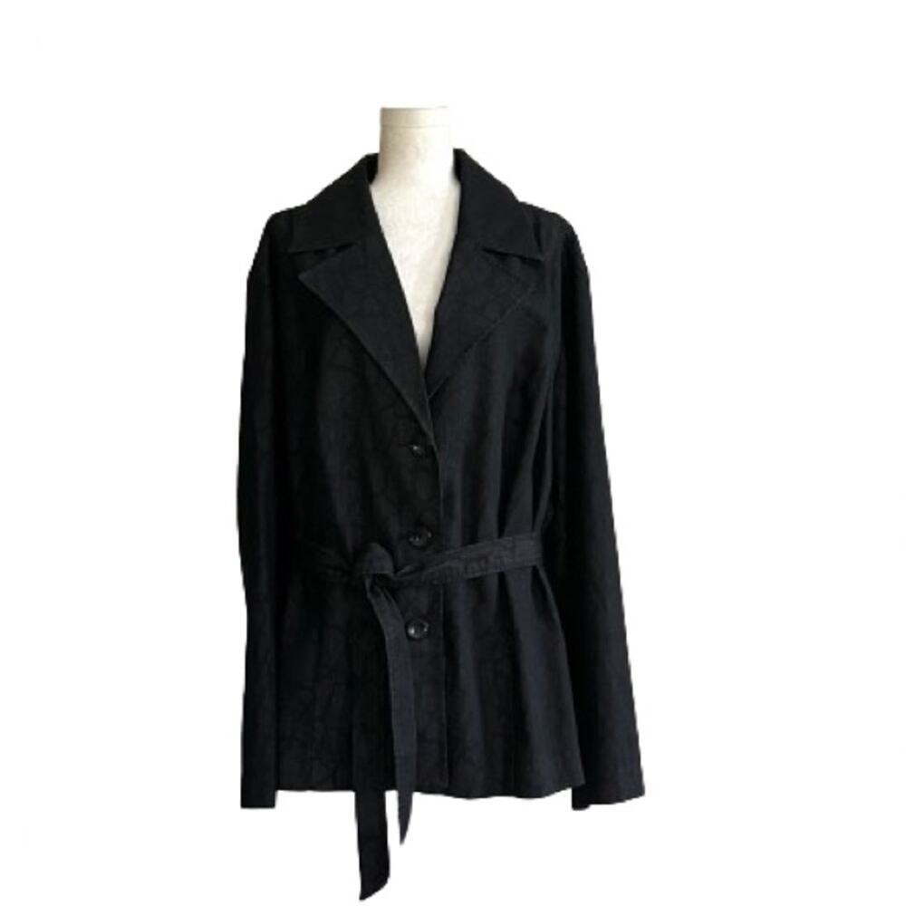 Cato Woman Sportswear Black Lightweight Denim Blazer Jacket Coat Size 26/28W NEW